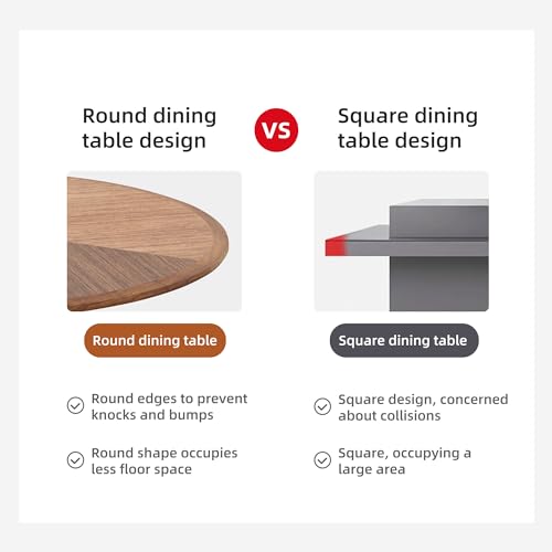 Walnut Round Wooden Dining Table 43.3" M83248