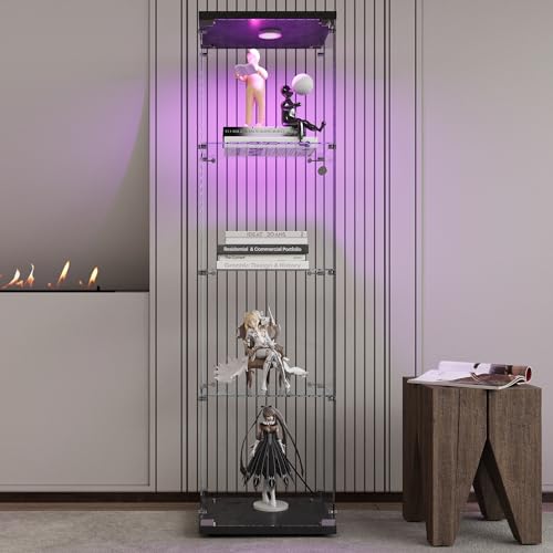 White Two-Door Glass Display Cabinet with 4 Shelves D760