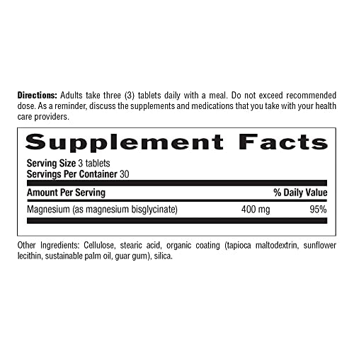 Chelated Magnesium Glycinate 400mg, 180 Tablets P693473
