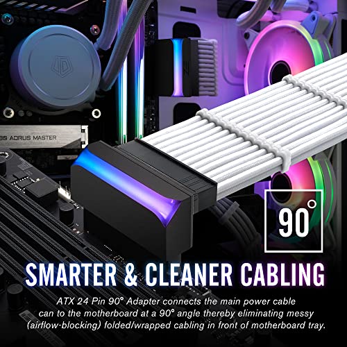 White 24-pin ATX Power Connector Adapter P174
