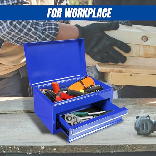 Black 10" Mini Portable Steel Tool Box with Drawer B4709
