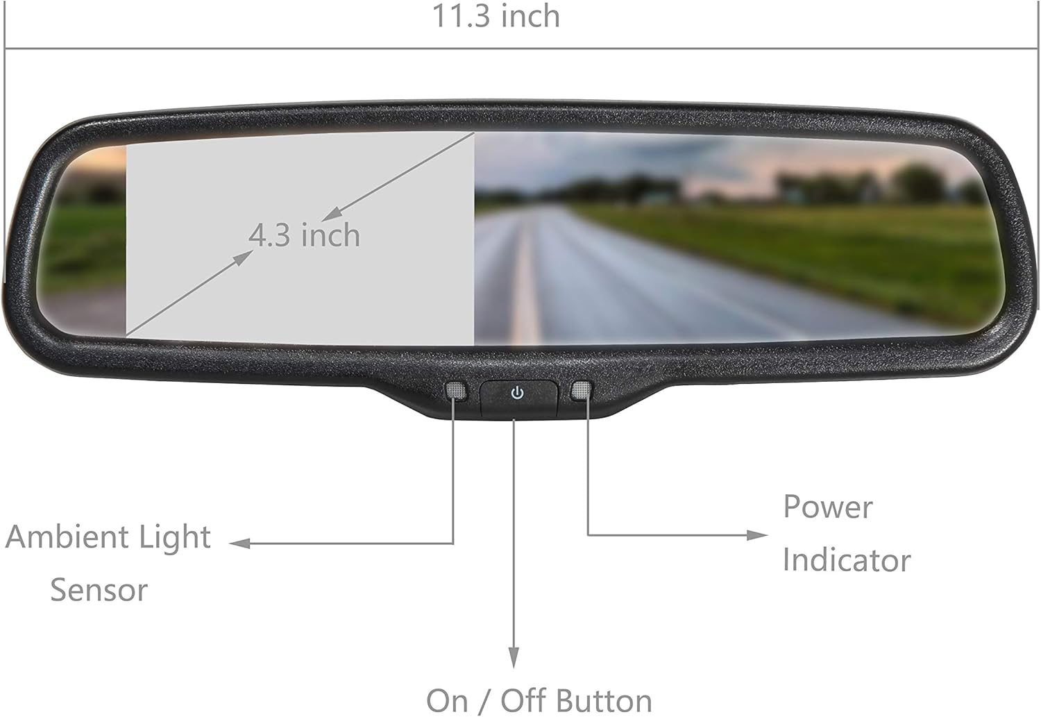 Rear View Mirror Monitor with Backup Camera Kit L767