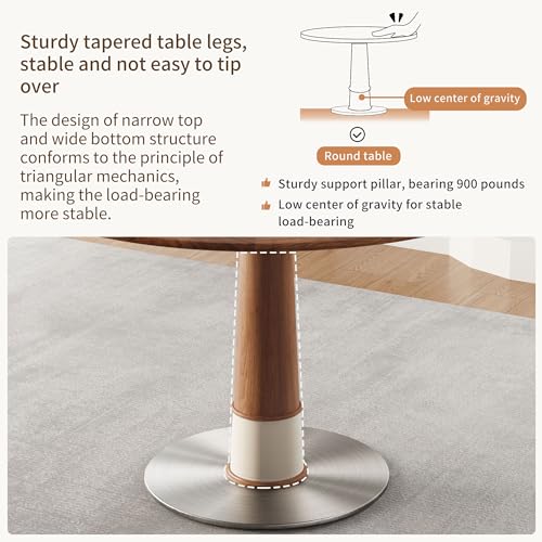 Walnut Round Wooden Dining Table 43.3" M83248