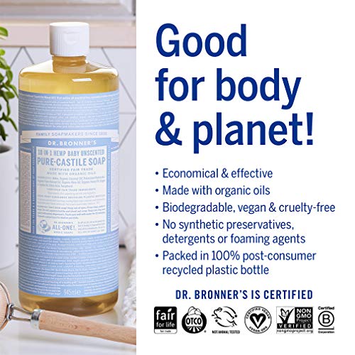 Pure-Castile Liquid Soap (Baby Unscented, 32 ounce) R648788