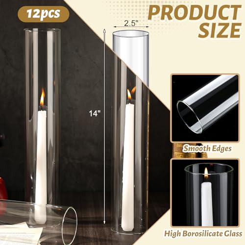 12 Pcs Clear Glass Candle Holder V4774