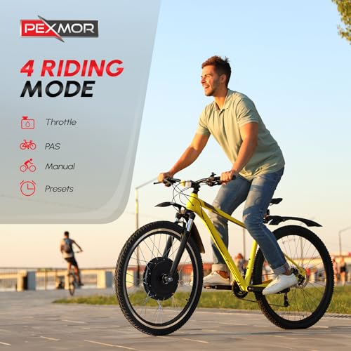 48V 1000W 26" Fat Front Wheel Electric Bike Conversion Kit with LCD Display F2724