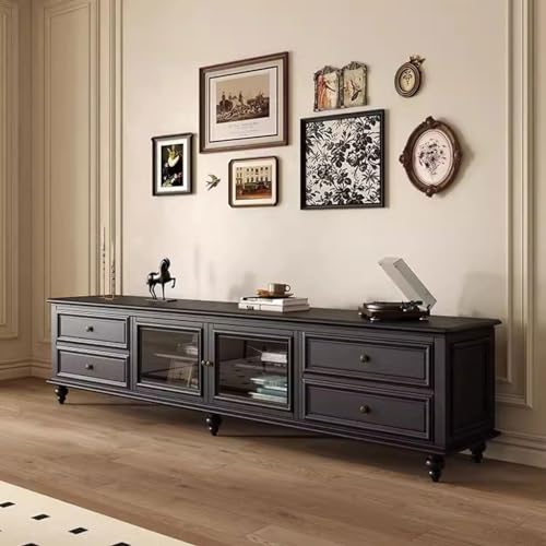 Black Solid Wood TV Stand (200X40X55CM) X3146