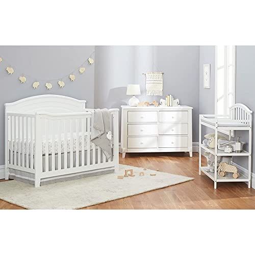 Gray Round Top 4-in-1 Convertible Wooden Crib D3384