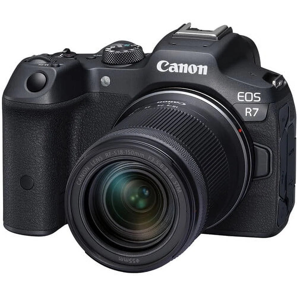 Canon EOS R7 Mirrorless Camera with 18-150mm Lens, Microphone, Tripod Grip, 64GB Accessory Bundle (37 Items) O698
