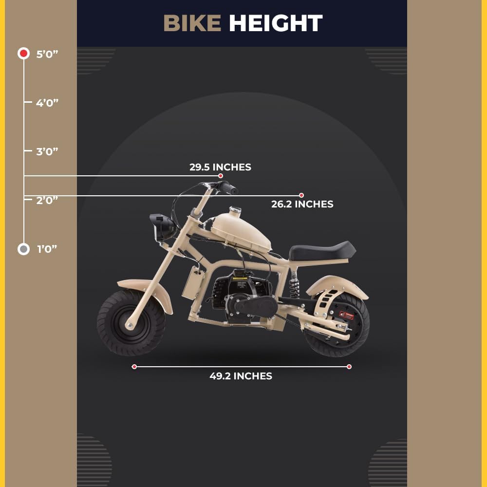 50cc Kids Gas Dirt Bike with Headlights and Rear Disc Brake L3080