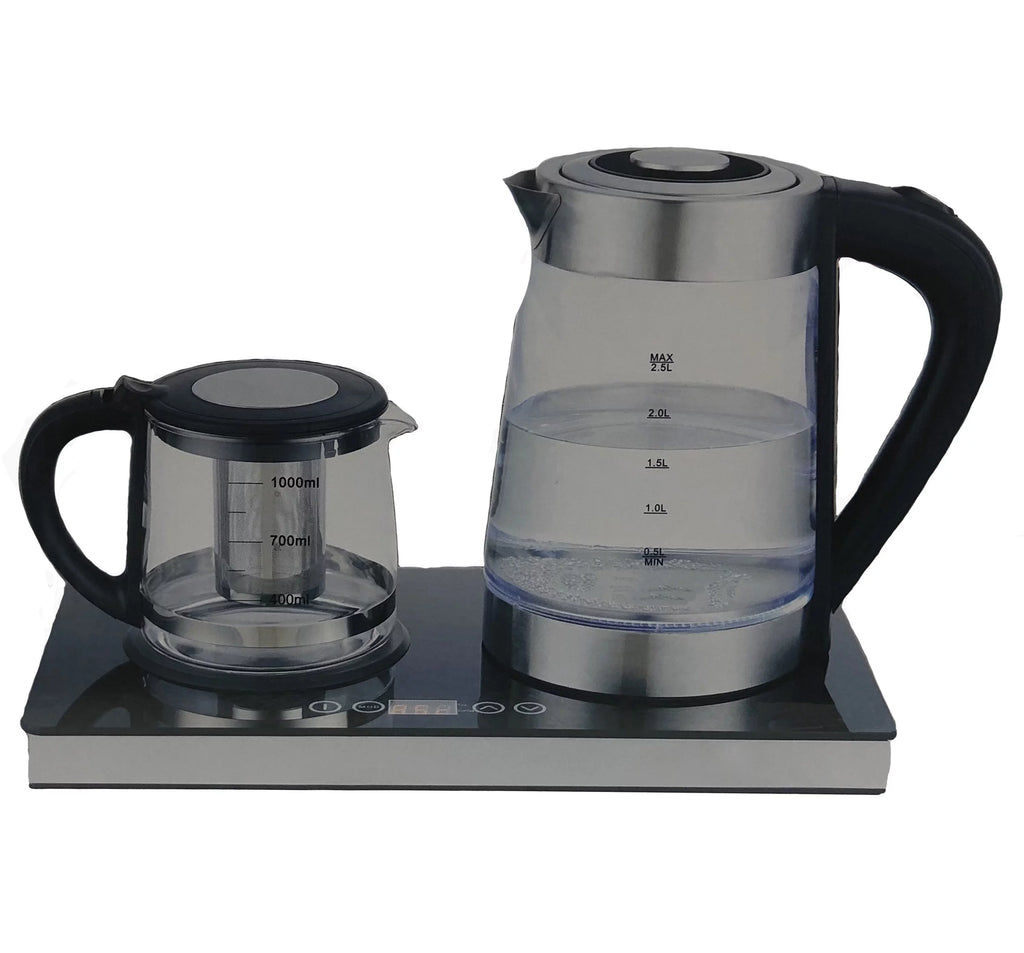 Double Glass Digital Electric Kettle Tea Maker 2.5L and Tea Pot 1.0L N695619