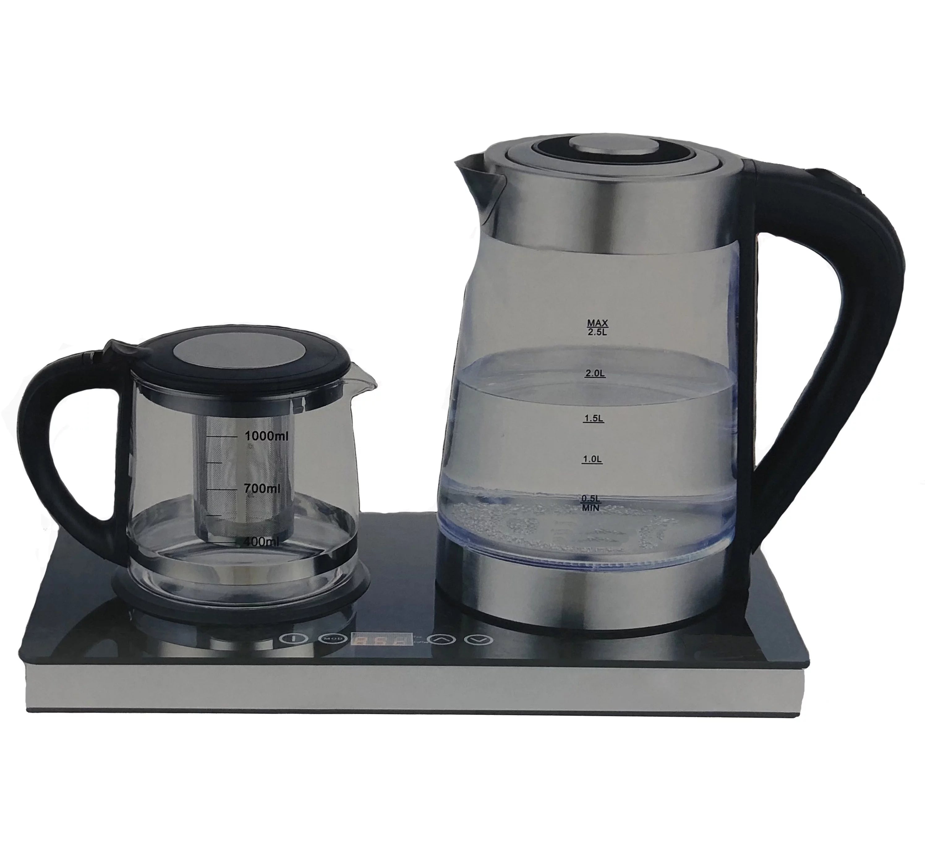 Double Glass Digital Electric Kettle Tea Maker 2.5L and Tea Pot 1.0L N695619