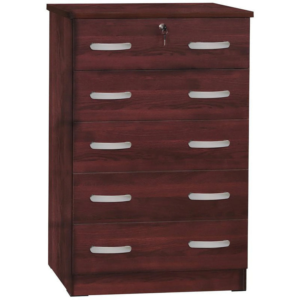 3-Piece Set with Twin Bed Dresser with Lock and Nightstand in Black O974