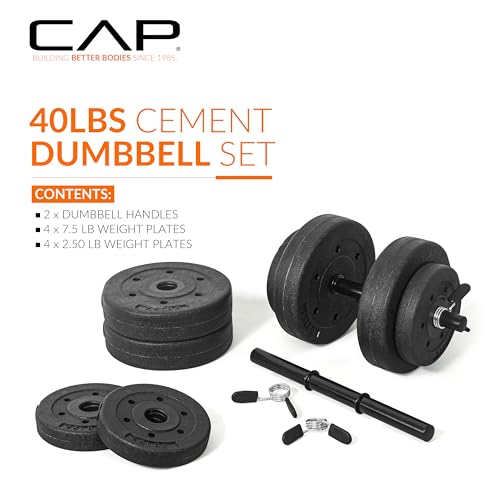 40-Pound Adjustable Cement Dumbbell Set B162