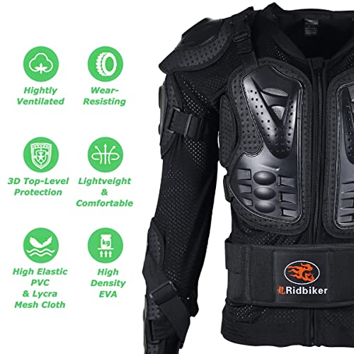 Motorcycle Jacket with Full Body Armor Chest Protection T71210