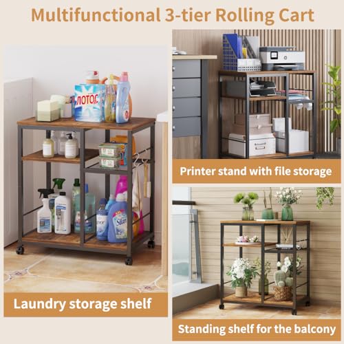 4-Tier Rolling Kitchen Cart with Lockable Wheels H5665