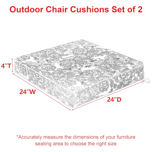 Beige Waterproof Outdoor Seat Cushions Set of 2 R123