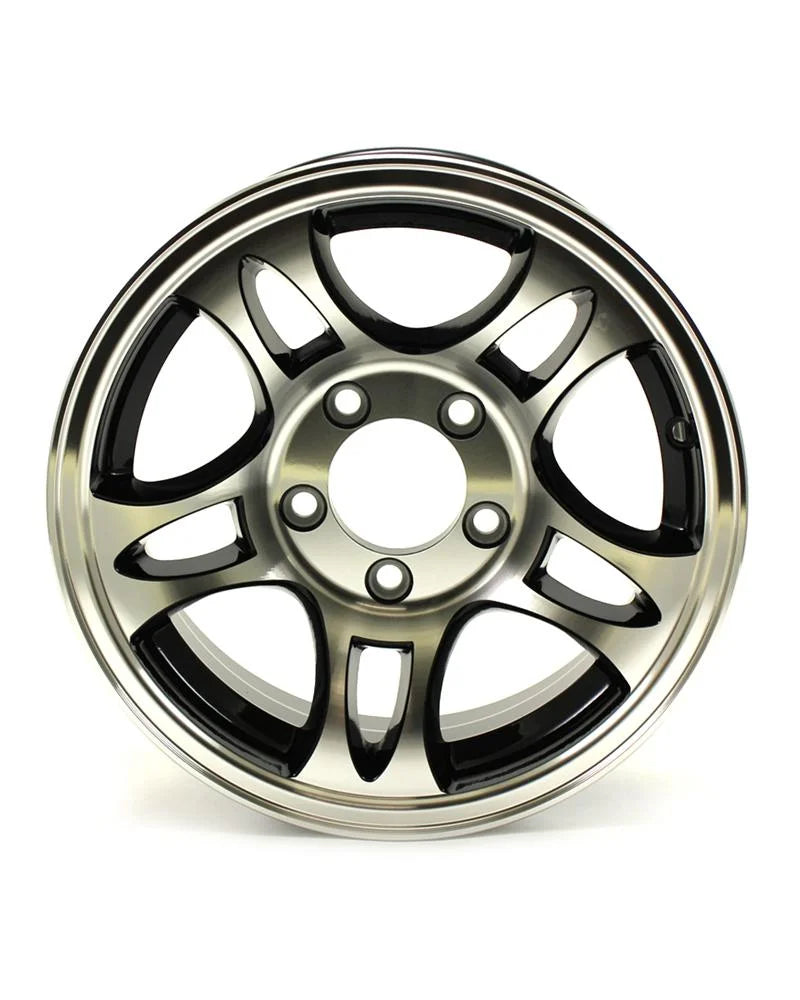 14X5.5 5-Lug on 4.5" Aluminum Trailer Wheel Black K599