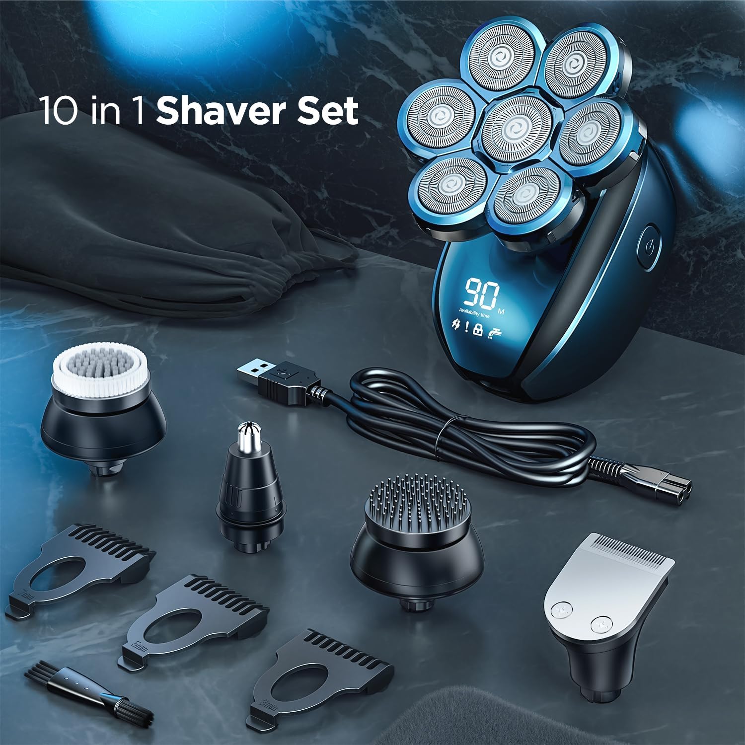 5-in-1 Electric Rotary Shaver Grooming Kit M535694