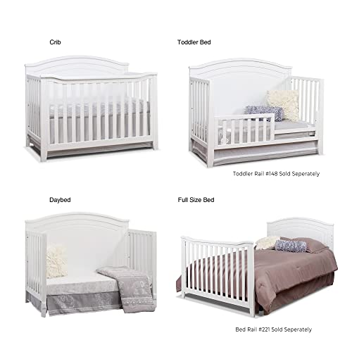 Gray Round Top 4-in-1 Convertible Wooden Crib D3384