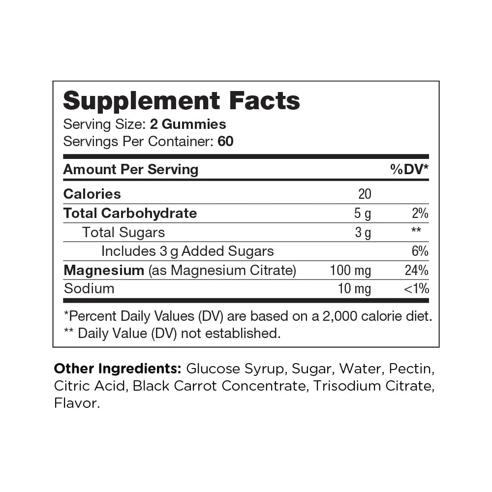 Magnesium Gummies, Raspberry Flavor, 120 Gummies X626873