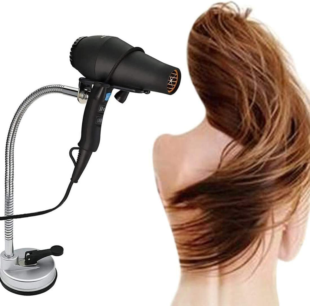 Stainless Steel 360 Degree Rotating Hair Dryer Holder Stand with Suction Cup H24675