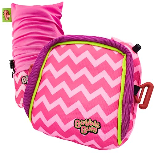Inflatable Booster Car Seat - Blow Up Narrow Backless Booster Car Seat for Travel - Pink W159971