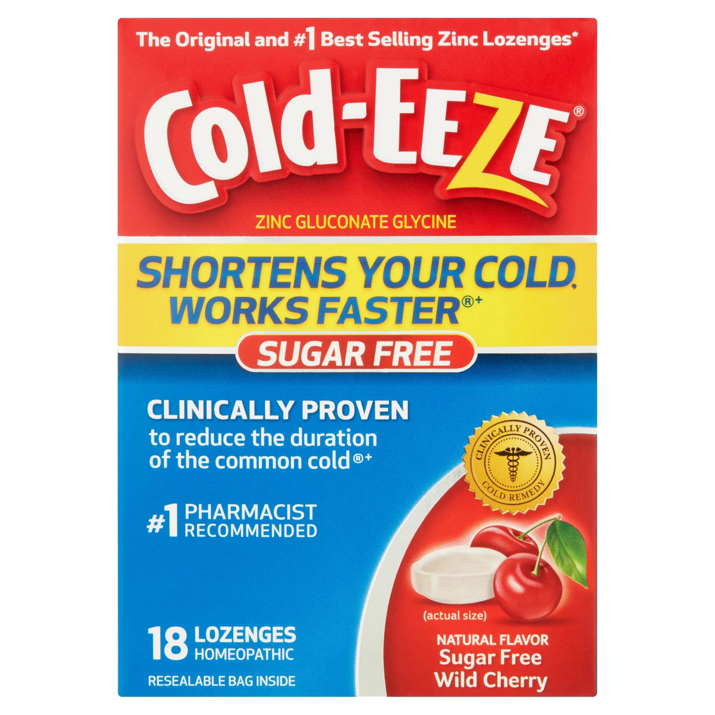 Natural Sugar-Free Wild Cherry Flavor Lozenges, 18 Ct E7655