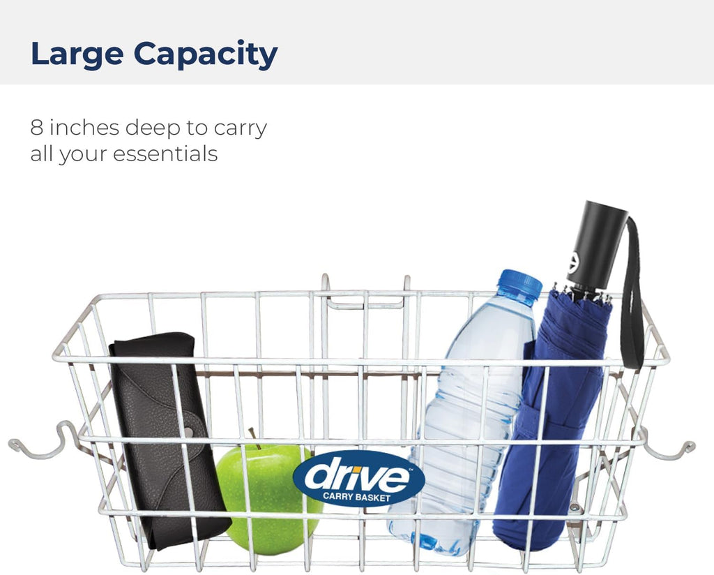 White Walker Basket with Plastic Cup Holder M4662