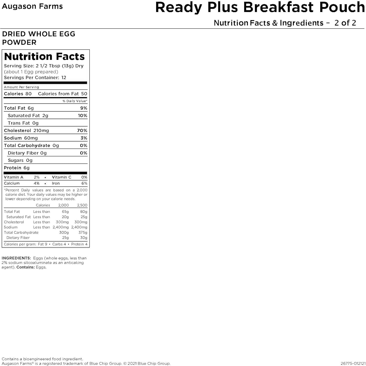 30-Year Shelf Life Emergency Food Supply T49817