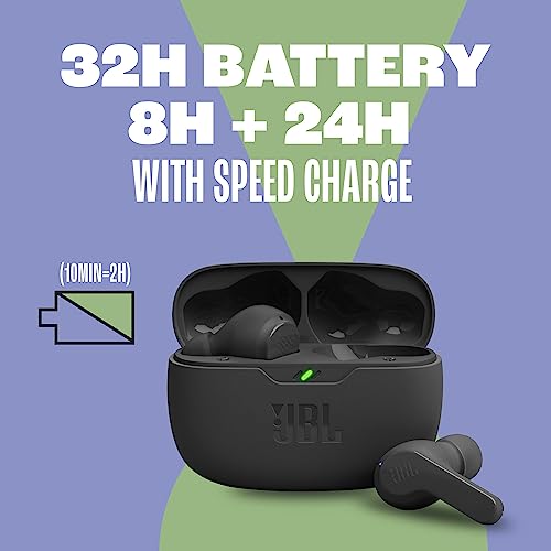 True Wireless Earbuds with Deep Bass Sound, Bluetooth 5.2, Water & Dust Resistant, Up to 32 Hours Battery Life (Black) I539
