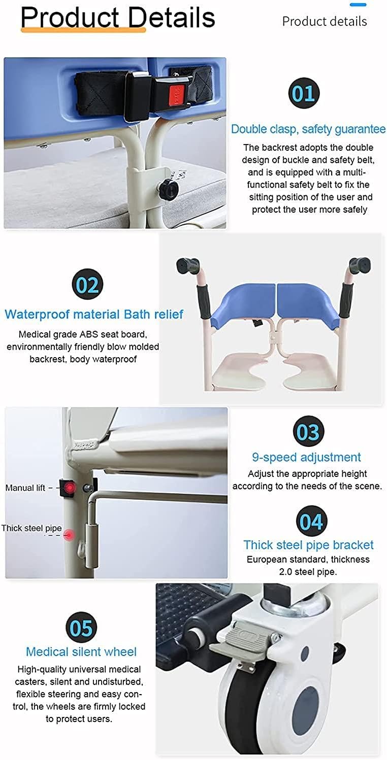 Brown Patient Moving Chair with Removable Cushion and Commode G59743