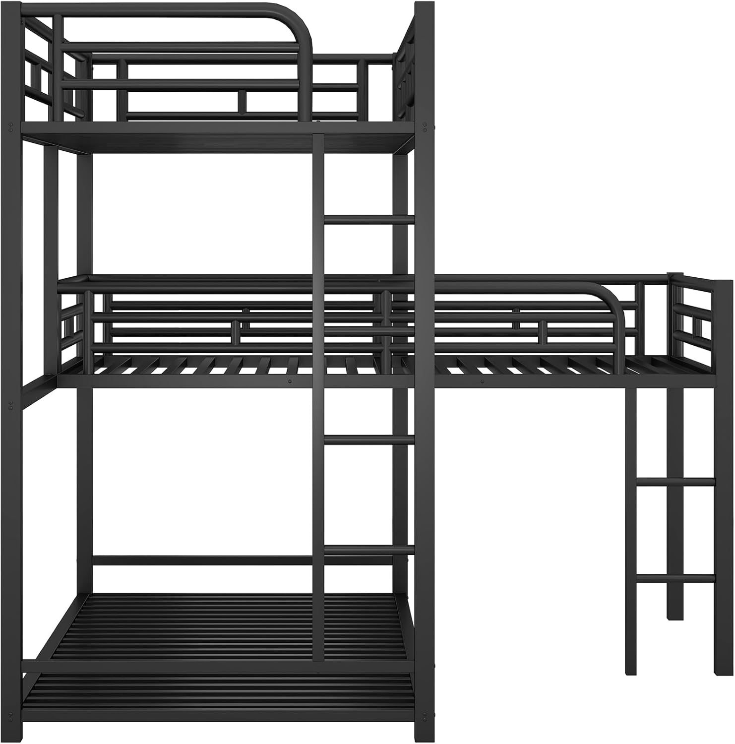 Black L-Shaped Triple Bunk Bed E145626