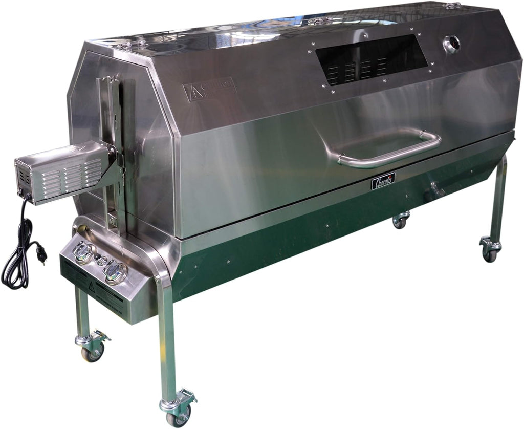62" Propane Spit Roaster, 50W Motor, Stainless Steel BBQ Rotisserie Z84902