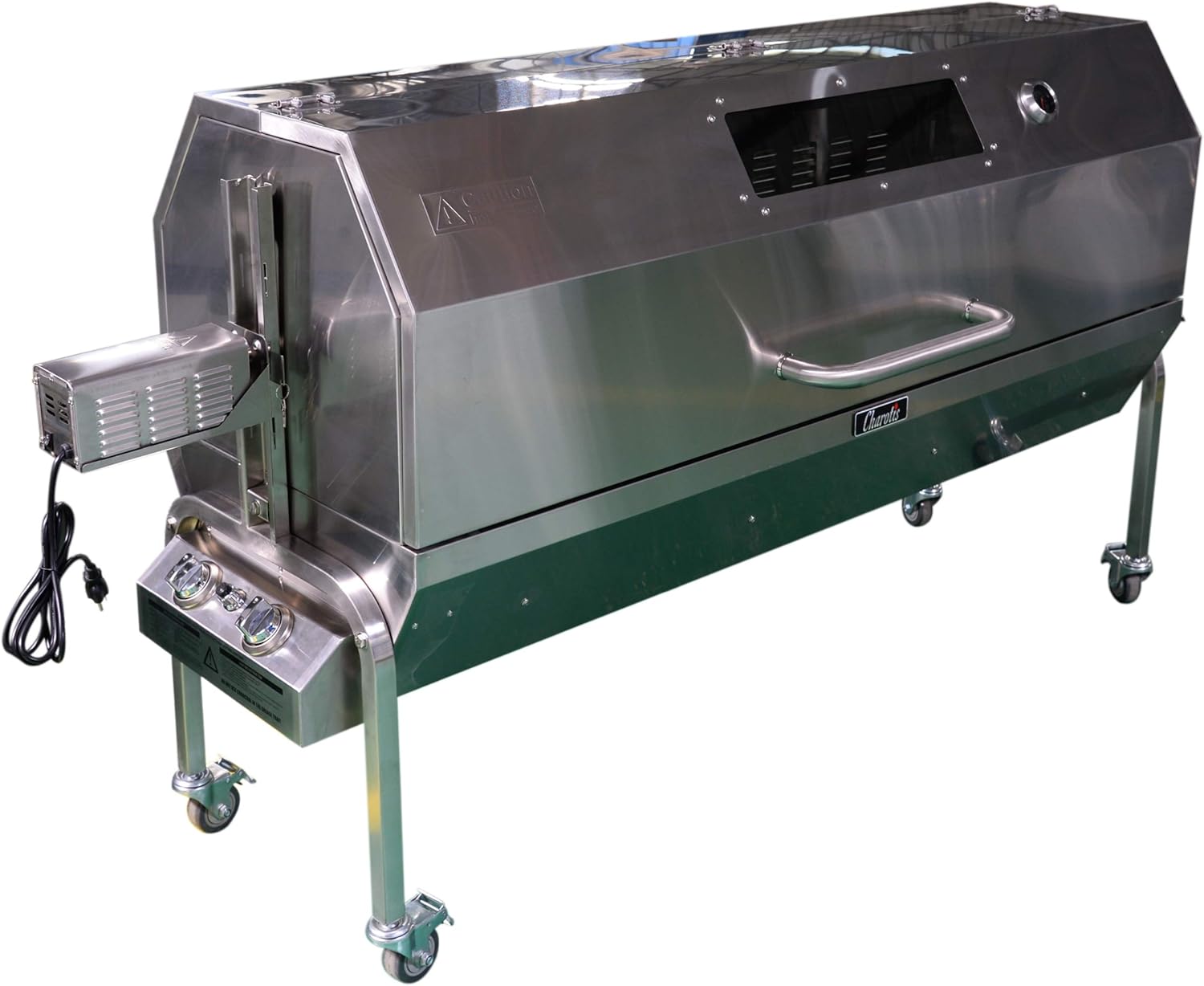 62" Propane Spit Roaster, 50W Motor, Stainless Steel BBQ Rotisserie Z84902