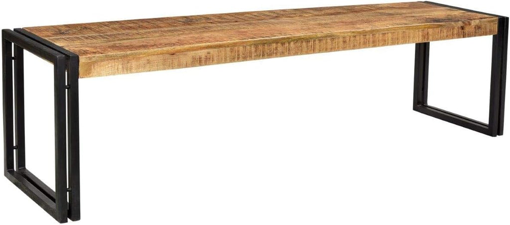 Reclaimed Wood and Metal Bench, 50-Inch H1558