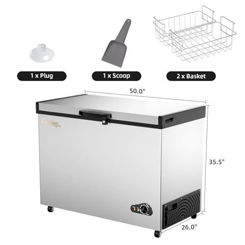 10 Cu Ft Chest Freezer with Removable Basket and Adjustable Thermostat L17997