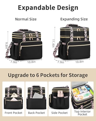 Black Expandable Insulated Lunch Bag L857