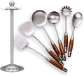 7pcs 304 Stainless Steel Kitchen Utensils Set with Wooden Handle O844561