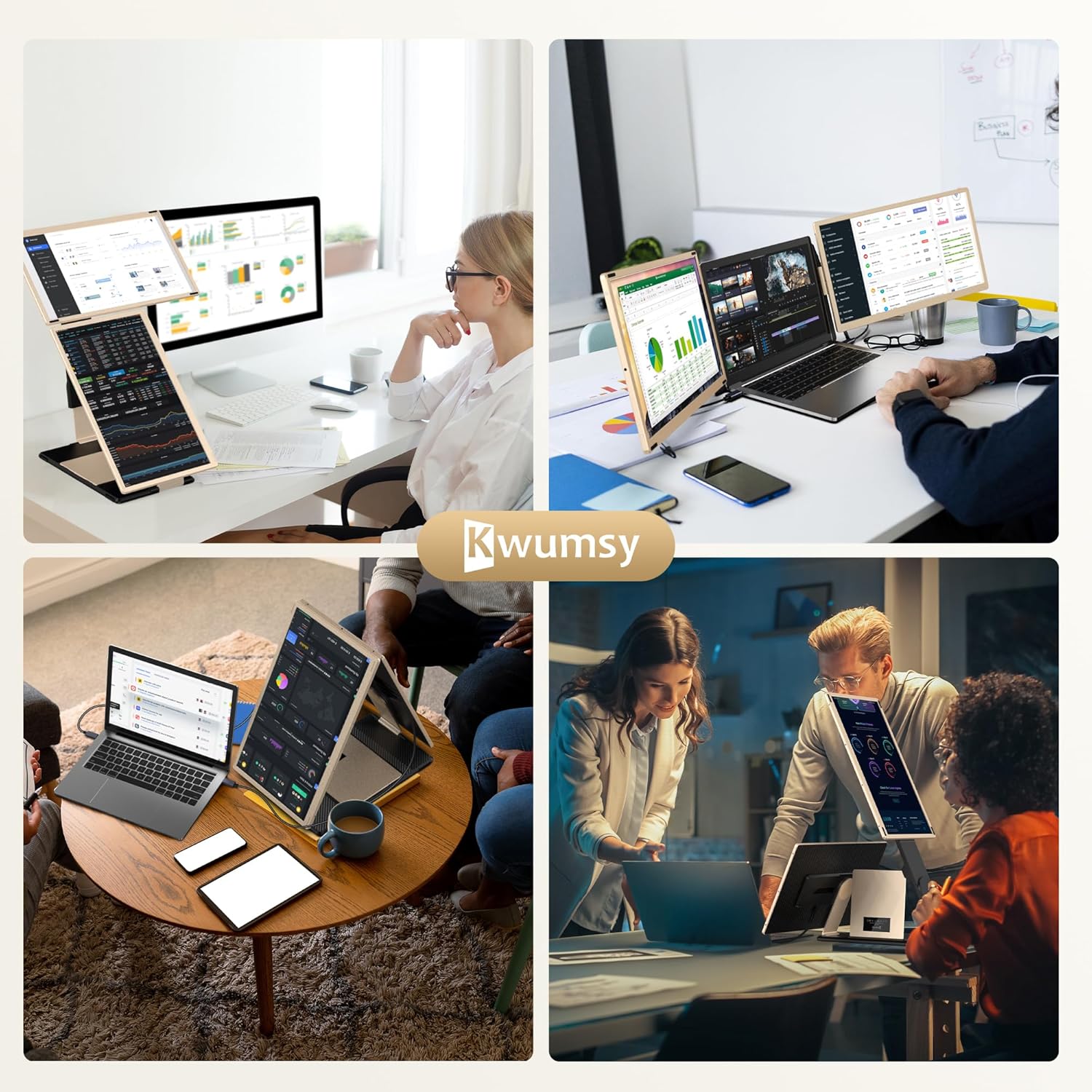 15.6’’ Portable Triple Monitor with 86% NTSC IPS FHD 1080P Display V2650