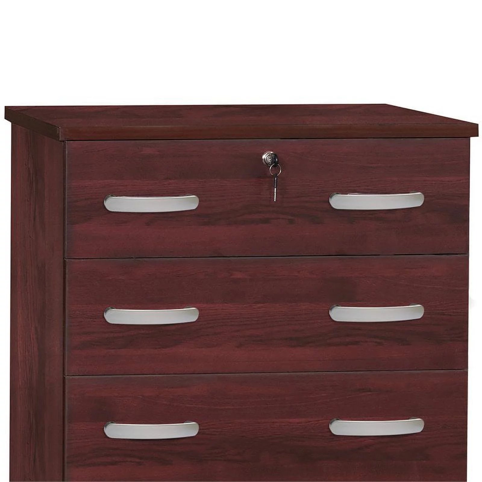 3-Piece Set with Twin Bed Dresser with Lock and Nightstand in Black O974