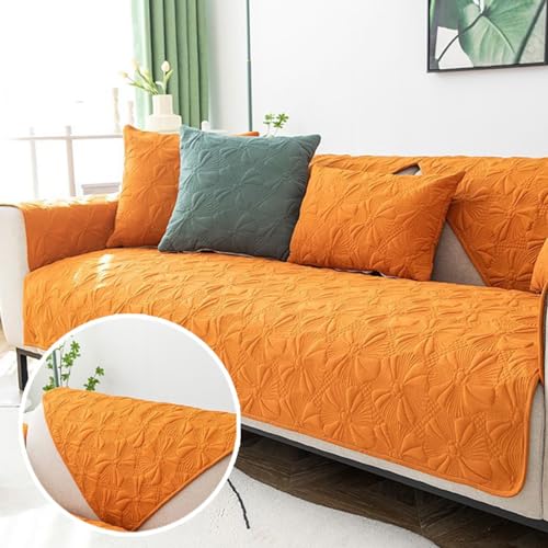 Cotton Linen Floral Pattern Sofa Cover, Non-Slip Slipcover (110x240cm) T62681
