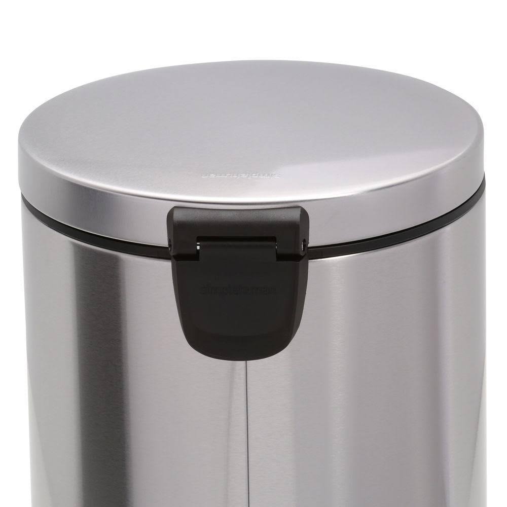 30L Brushed Stainless Steel Step Trash Can O6948