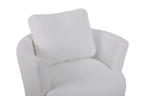 White Teddy Swivel Barrel Chair H826518