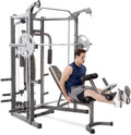 Smith Cage Machine with Workout Bench and Weight Bar Home Gym Equipment T5464