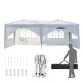 10x20ft Pop Up Canopy Tent with 6 SideWalls (Black) M35657
