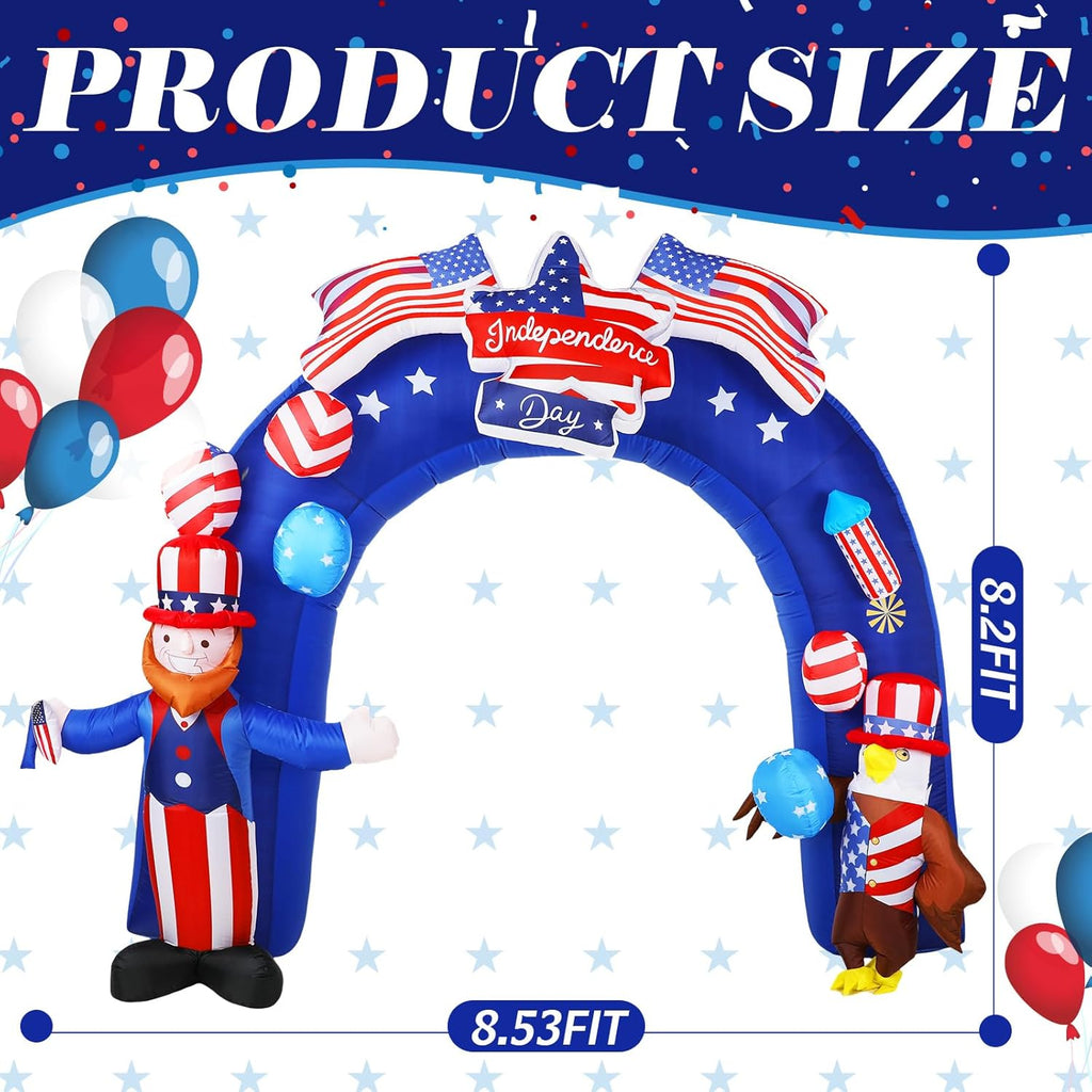 8Ft Inflatable Arch American Flag Patriotic Outdoor Decor C391669