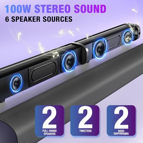 Sound Bar, Bluetooth 5.3 Soundbar, 2 in 1 Detachable Home Speaker R2448