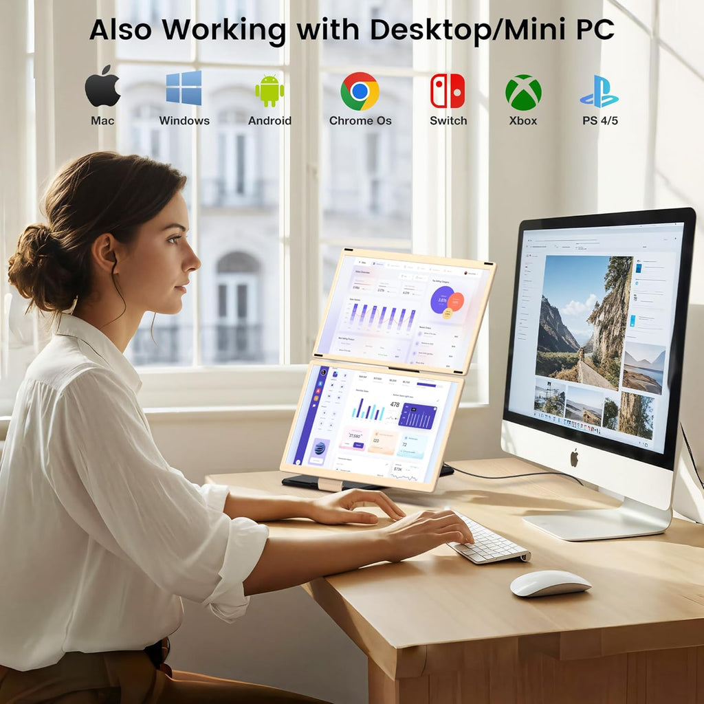 15.6’’ Portable Triple Monitor with 86% NTSC IPS FHD 1080P Display V2650