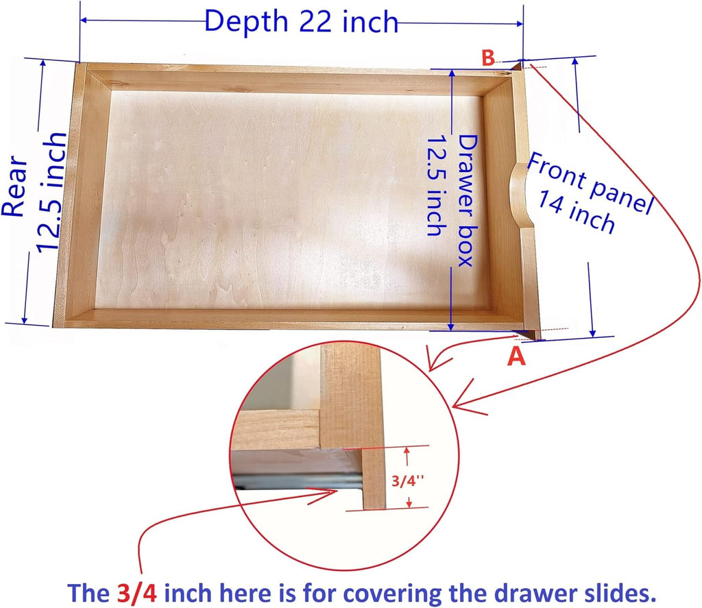 Soft Close Wooden Under Cabinet Pull Out Drawer Organizer (26 Inch) L4137
